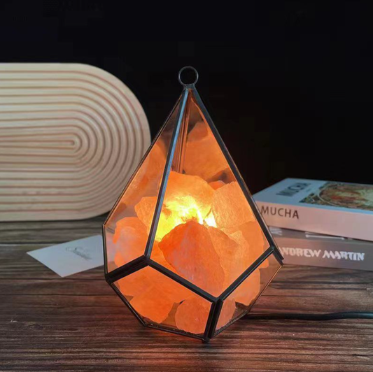 Liviza Himalayan Natural Crystal Salt Lamp With Hanging Lanterns Holder