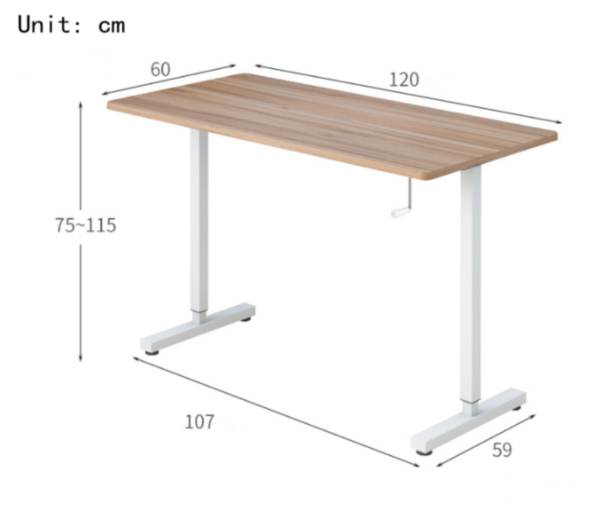 120cm x 60cm Adjustable Height Desk