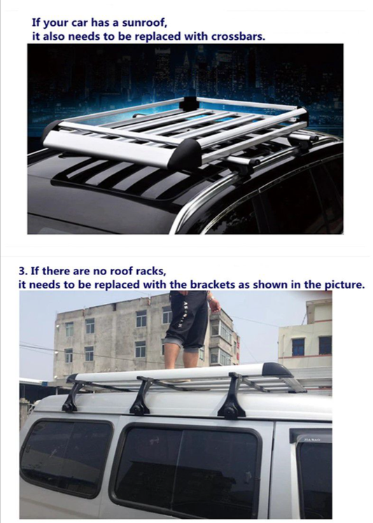 Universal Aluminum Alloy Luggage Basket For SUV Roof Rack -Double Deck - Black-160cm*100cm