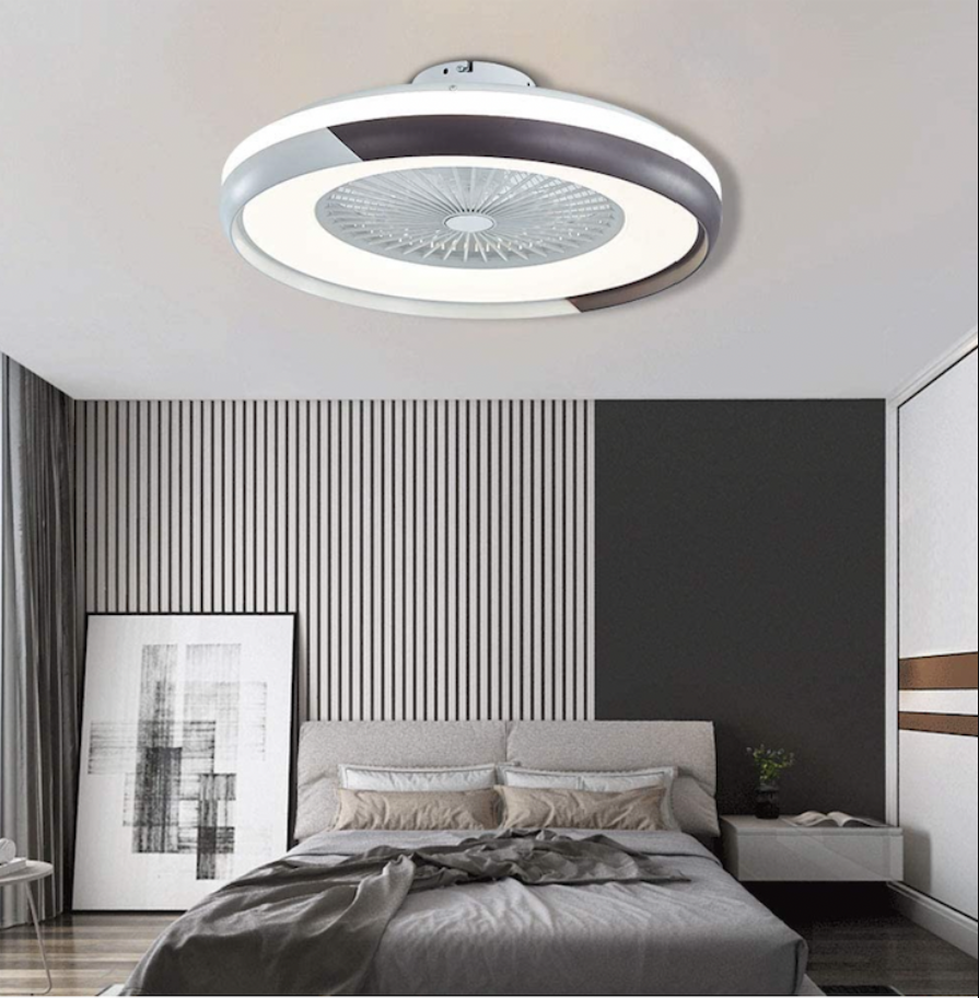 Space Saving LED Ceiling Fan with Remote - Black & White