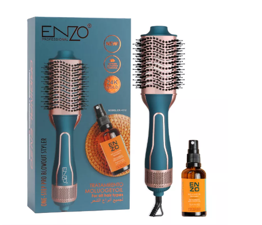 Enzo Pro One-Step Hair Dryer & Blowout Styler with Moluoge Oil