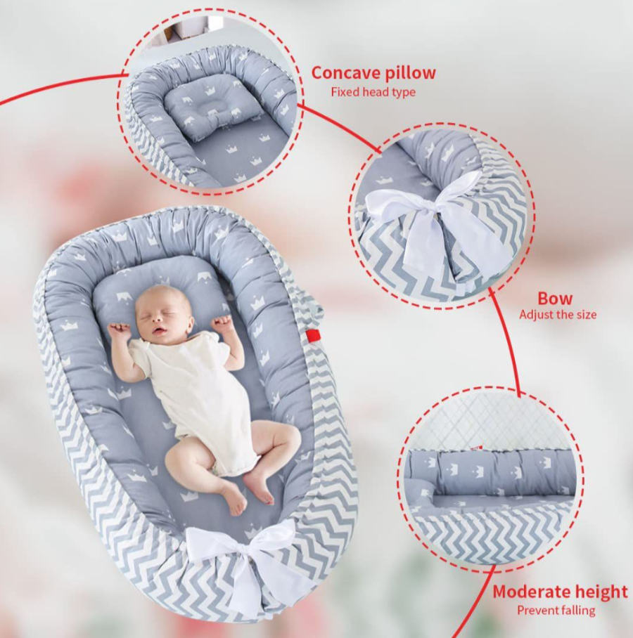 Baby Nest For Crib & Bassinet With Pillow Co-Sleeping For Newborn Lounger