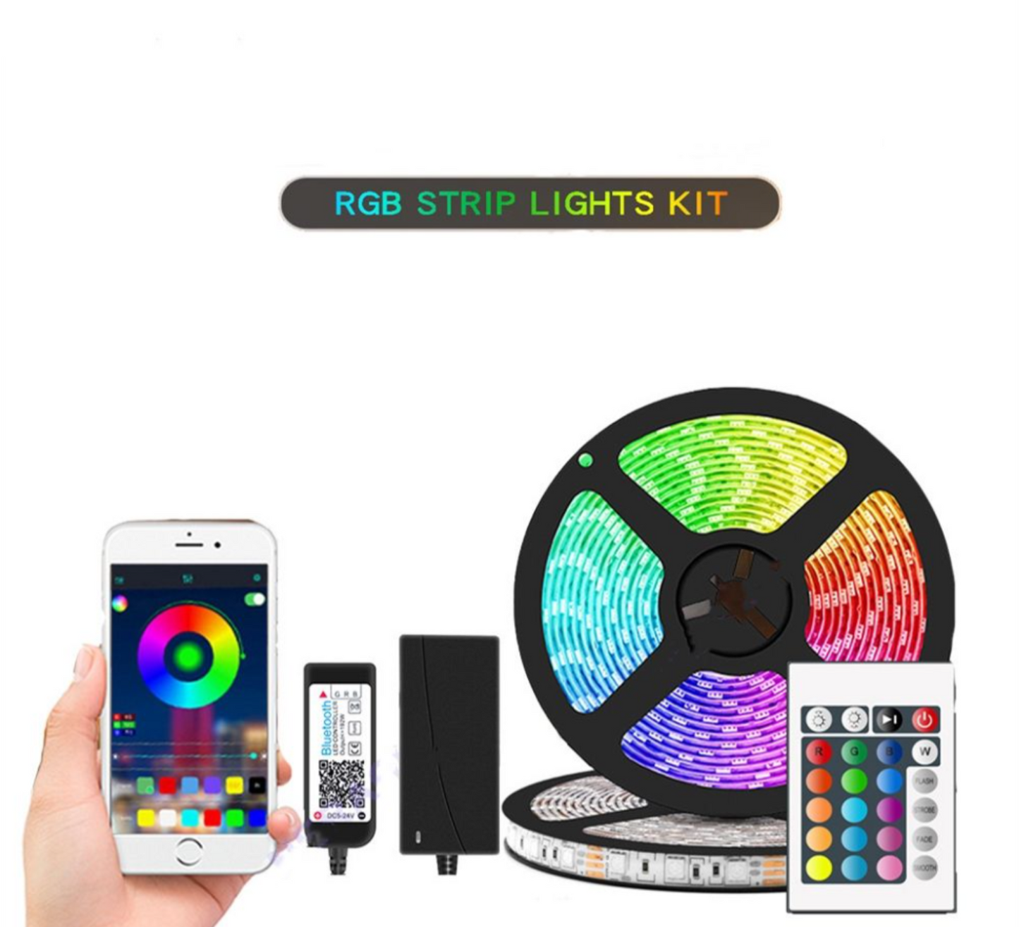 Smart Led 5m 5050RGB Led Strip Light with Remote and APP Control