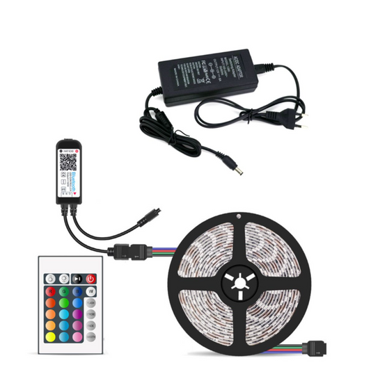 Smart Led 5m 5050RGB Led Strip Light with Remote and APP Control