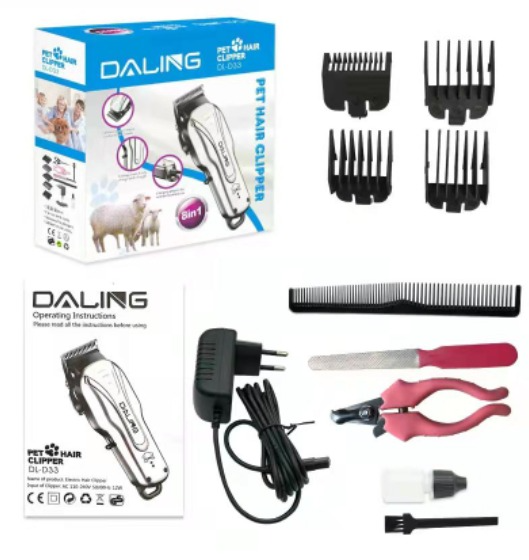 DALING 8 IN 1Pets Hair Trimmer Clipper Rechargeable